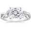 18KW Moissanite Budding Willow Solitaire Ring, smalltop view