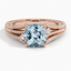 Rose Gold Aquamarine Sincelo Diamond Ring (3/4 ct. tw.)