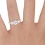 18K White Gold Three Stone Trellis Diamond Ring (1/2 ct. tw.), smallzoomed in top view on a hand