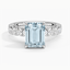 18KW Aquamarine Ellora Diamond Ring, smalltop view
