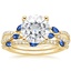 18KY Moissanite Luxe Willow Sapphire and Diamond Bridal Set (1/4 ct. tw.), smalltop view