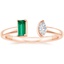 Rose Gold Tess Emerald and Diamond Open Ring