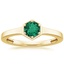Yellow Gold Hex Lab Created Emerald Signet Ring