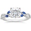 Moissanite Luxe Willow Sapphire and Diamond Ring (1/8 ct. tw.) in 18K White Gold