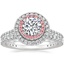 18K White Gold Soleil Diamond Ring with Pink Lab Diamond Accents (1/2 ct. tw.) with Luxe Bliss Diamond Ring (1/3 ct. tw.)