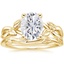 18KY Moissanite Budding Willow Ring with Winding Willow Ring, smalltop view