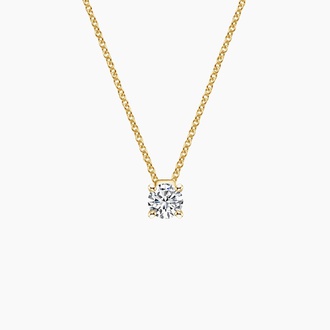 Floating Solitaire Pendant in 18K Yellow Gold