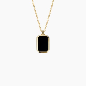 Homme Black Onyx Tag Necklace