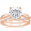 14KR Moissanite Twisted Vine Ring with Petite Twisted Vine Diamond Ring (1/8 ct. tw.), smalltop view