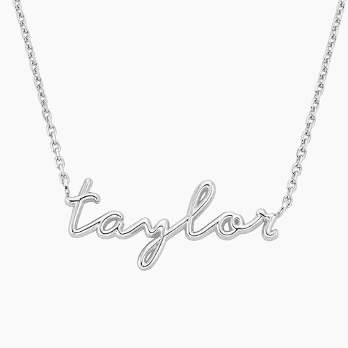 14K White Gold Script Name Necklace - Brilliant Earth