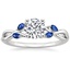 Round Sapphire Accent Engagement Ring 