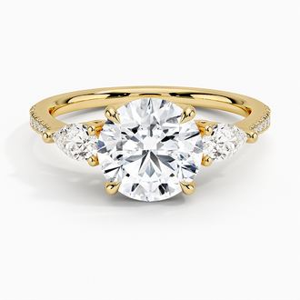 Opera Accented Three Stone Diamond Ring