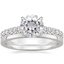 18KW Moissanite Sienna Diamond Ring (2/5 ct. tw.) with Petite Quattro Diamond Ring, smalltop view