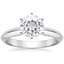 18KW Moissanite Classic Six-Prong Solitaire Ring, smalltop view