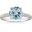 18KW Aquamarine Luxe Hudson Engraved Diamond Ring (1/10 ct. tw.), smalltop view