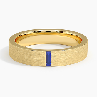 Apollo Sapphire 4.5mm Wedding Ring in 18K Yellow Gold