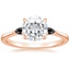 Rose Gold Moissanite Aria Ring with Black Diamond Accents