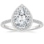 18K White Gold Audra Diamond Ring, smalltop view
