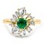 Custom Emerald and Rose Cut Diamond Antique Inspired Ring