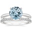 18KW Aquamarine Freesia Ring with Sia Diamond Open Ring, smalltop view