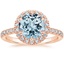 Rose Gold Aquamarine Bliss Halo Diamond Ring (1/3 ct. tw.)