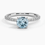 Aquamarine Petite Shared Prong Diamond Ring (1/4 ct. tw.) in 18K White Gold