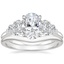 Platinum Oval Five Stone Diamond Ring (1 ct. tw.) with Petite Curved Wedding Ring