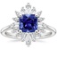 Sapphire Arabesque Diamond Ring (1/2 ct. tw.) in Platinum