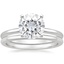 18KW Moissanite Four-Prong Petite Comfort Fit Bridal Set, smalltop view