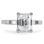 Custom Tapered Baguette Ring with Diamond Sidestones