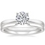 18K White Gold Petite Taper Ring with Liv Wedding Ring