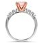 Mixed Metal Peach Sapphire Engagement Ring, smallside view