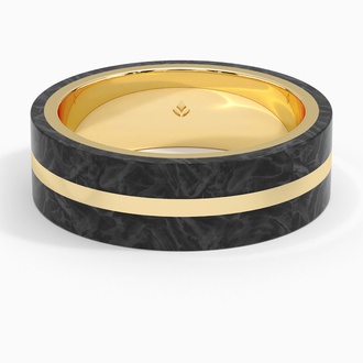 Forged Carbon and Gold Channel Ring