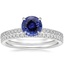 18KW Sapphire Petite Demi Diamond Ring with Ballad Diamond Ring, smalltop view