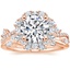 14K Rose Gold Blooming Rose Diamond Ring (1 ct. tw.) with Winding Willow Diamond Ring
