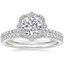 18K White Gold Reina Diamond Ring (1/4 ct. tw.) with Ballad Diamond Ring (1/6 ct. tw.)