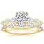 18K Yellow Gold Seine Graduated Pear Diamond Ring with Joelle Diamond Ring