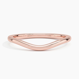 Petite Curved Wedding Ring in 14K Rose Gold