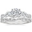 18K White Gold Three Stone Luxe Willow Diamond Ring (1/2 ct. tw.) with Luxe Winding Willow Diamond Ring (1/4 ct. tw.)
