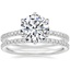 18K White Gold Six Prong Luxe Viviana Diamond Ring (1/3 ct. tw.) with Luxe Ballad Diamond Ring (1/4 ct. tw.)