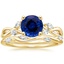 18KY Sapphire Willow Diamond Ring (1/8 ct. tw.) with Winding Willow Diamond Ring (1/8 ct. tw.), smalltop view