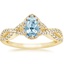 18KY Aquamarine Entwined Halo Diamond Ring (1/3 ct. tw.), smalltop view