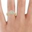 18K Yellow Gold Three Stone Hudson Contoured Diamond Ring, smallzoomed in top view on a hand