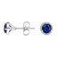 Platinum Sapphire Halo Diamond Earrings, smalladditional view 1