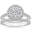 18K White Gold Rosa Diamond Ring with Bliss Diamond Ring (1/5 ct. tw.)