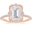 14KR Moissanite Reina Halo Diamond Ring, smalltop view