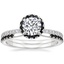 Platinum Waverly Diamond Ring with Black Diamond Accents with Irene Black Diamond Ring (1/3 ct. tw.)