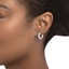 14K White Gold Luxe Amethyst and Diamond Drop Huggie Earrings, smallside view