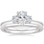 18K White Gold Sonata Diamond Ring with Petite Comfort Fit Wedding Ring