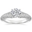 Round Luxe Chevron Claw Prong Engagement Ring 